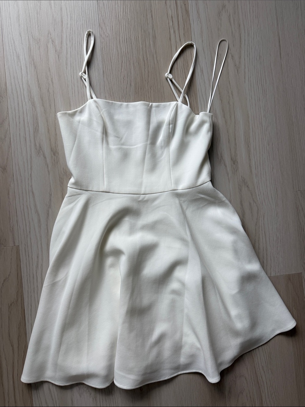 French connection Cream Spaghetti Strap Fit-and-Flare Dress Sz 4